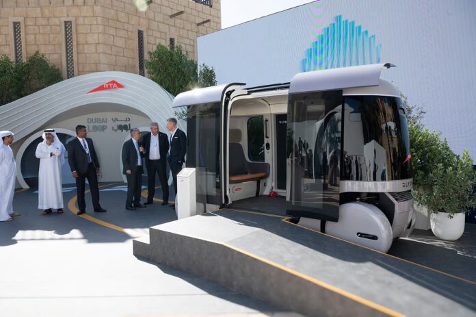 Displays at the RTA pavilion on the first day of the World Government Summit in Dubai. Photo: Shihab